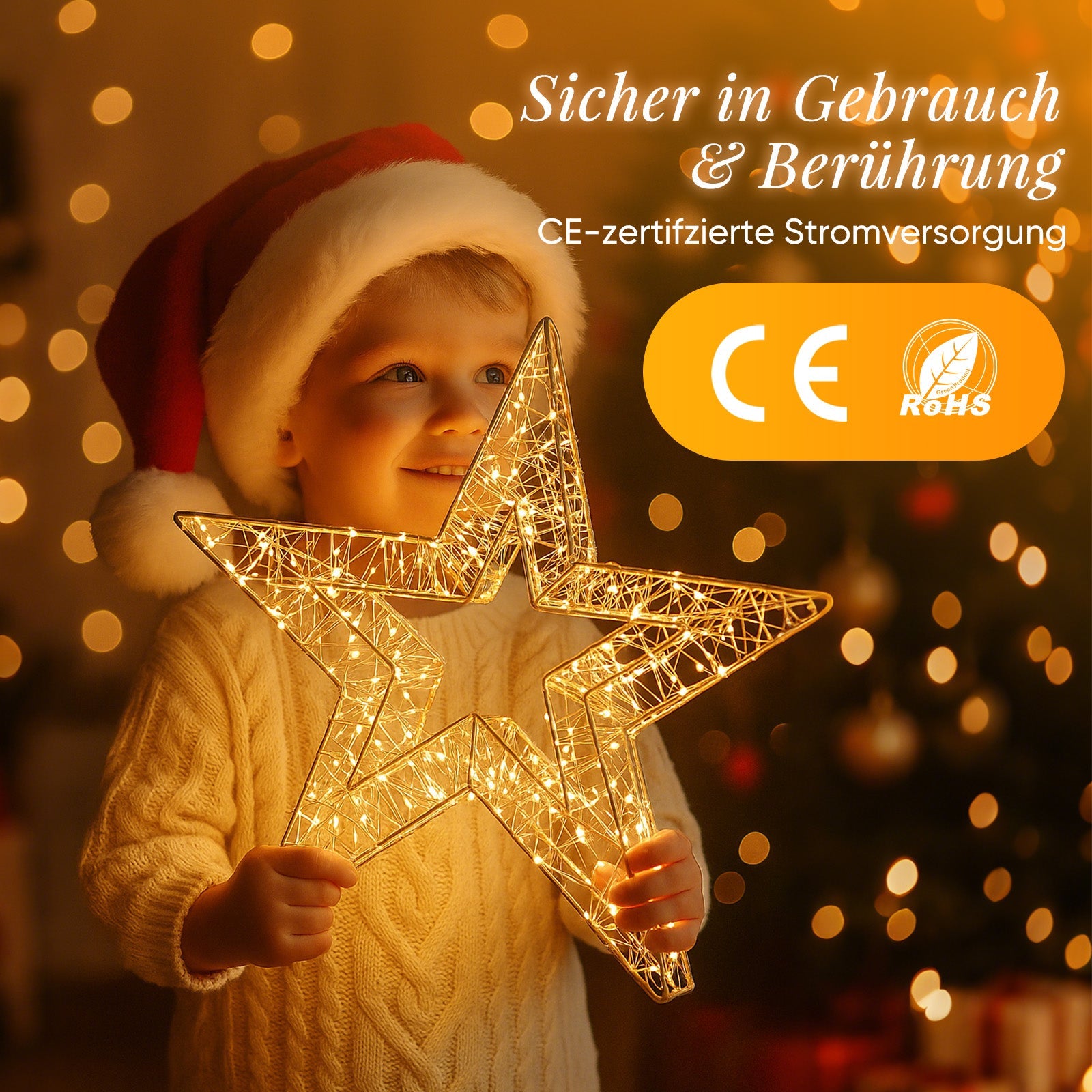 Salcar LED Weihnachtsstern 45 cm, Metall Leuchtstern mit 720 LEDs, 8 Modi & Timer, Stern Fenster Deko, Innen & Außen, Warmweiß Salcar