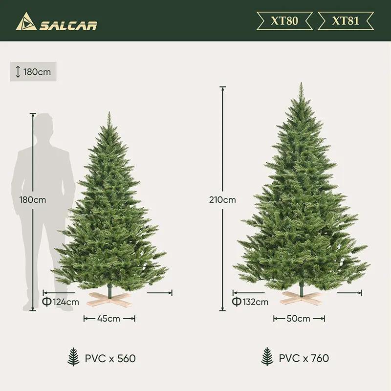 Salcar 180/210cm Künstlicher Weihnachtsbaum, Nordmanntanne, mit 560/760 Zweigen Salcar