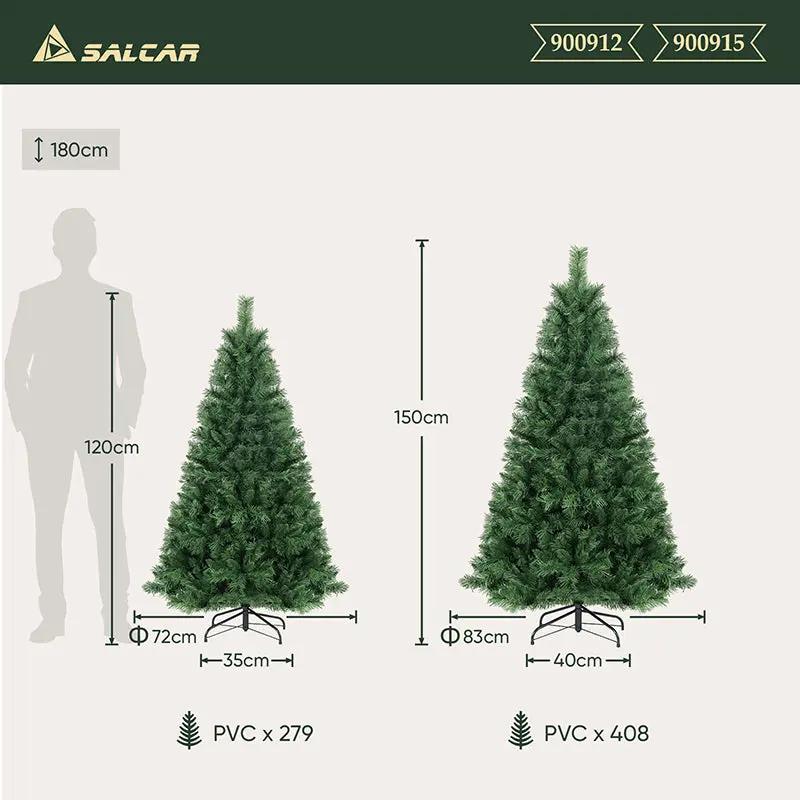 Salcar 120/150/180/210/240cm Künstlicher Weihnachtsbaum mit Metallständer, Nordmanntanne, mit 279/408/580/868/1168 Spitzen Salcar