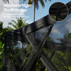 Sekey Moskitonetz Pavillon Schwarz 3,5×2,5×2,5 m – Großes Fliegennetz für Pergola & Terrasse, Robuster Mückenschutz Garten Outdoor mit Zubehör