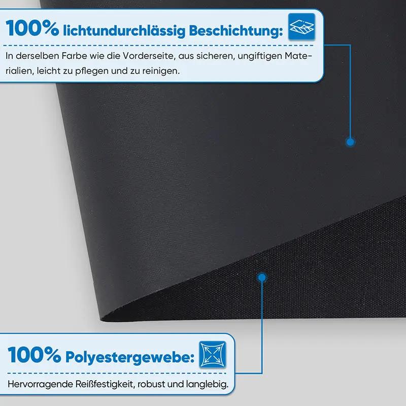 Sekey Verdunkelungsrollo, doppelseitig gleichfarbig und ohne Bohren, Schwarz Sekey
