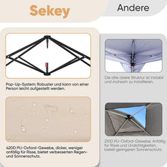Sekey 300 x 600 cm Faltpavillon mit 6 Sandsack Sekey
