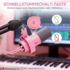 FIFINE K668 USB/XLR Dynamic Microphone with Mute Button and Shock Mount, Headphone Jack