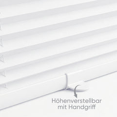 Sekey Klemmfix Plissee ohne Bohren – freihängend, verstellbare Schnurspanner, 1,5 cm Alu-Schiene, Weiß
