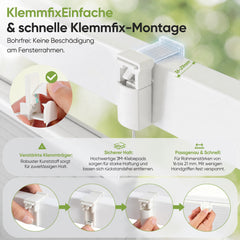 Salcar Wabenplissee Weiß ohne Bohren – Verdunkelungsplissee Thermo Doppelplissee Klemmfix für Fenster & Türen, Up & Down Plissee mit Hitze- und Schallschutz