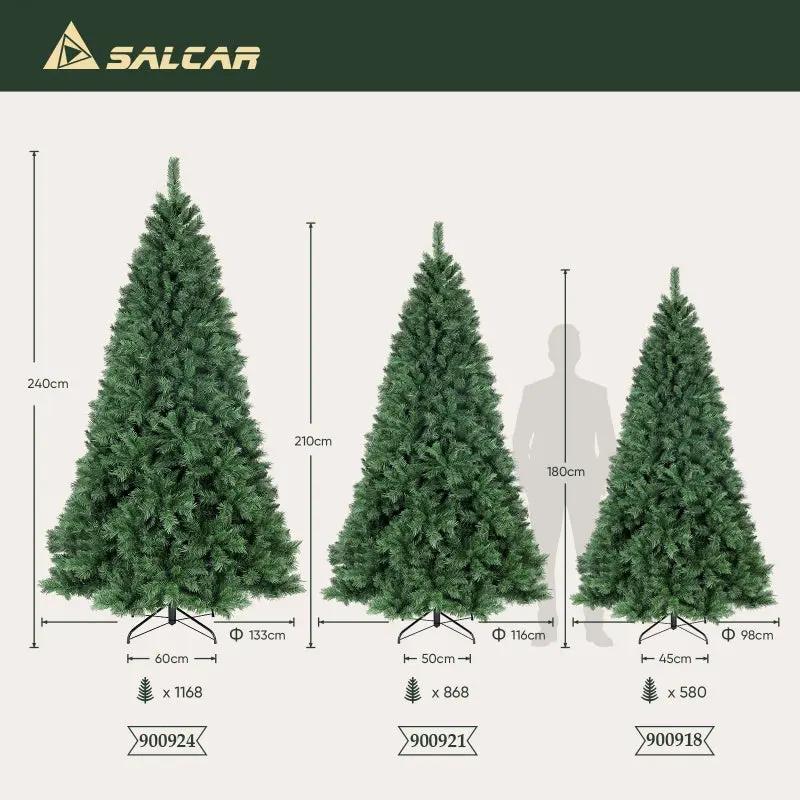 Salcar 120/150/180/210/240cm Künstlicher Weihnachtsbaum mit Metallständer, Nordmanntanne, mit 279/408/580/868/1168 Spitzen Salcar