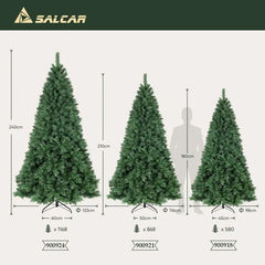 Salcar 120/150/180/210/240cm Künstlicher Weihnachtsbaum mit Metallständer, Nordmanntanne, mit 279/408/580/868/1168 Spitzen Salcar