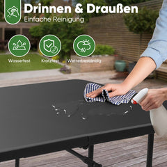 Sekey 3-tlg. Bierzeltgarnitur 180 cm – Klappbares Gartenmöbel-Set mit Tisch & 2 Bänken, Wetterfest & Tragbar für Garten, Balkon & Camping Sekey