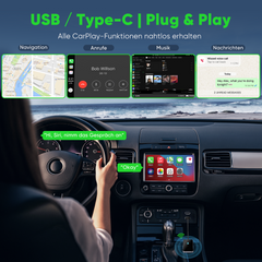 Salcar Android Auto Wireless Adapter 2025 – Kabelloser USB-C/A Dongle, 5.8 GHz WiFi, kompatibel mit Android 11+ für kabelloses Android Auto Salcar