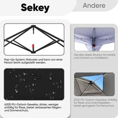 Sekey 300 x 600 cm Faltpavillon mit 6 Sandsack Sekey