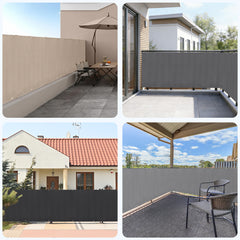 Sekey PES Balkon Sichtschutz blickdicht – Balkonabdeckung mit Wind- & UV-Schutz, schwarz, 160 g/m² PES, mit Ösen, Kordel & Kabelbindern