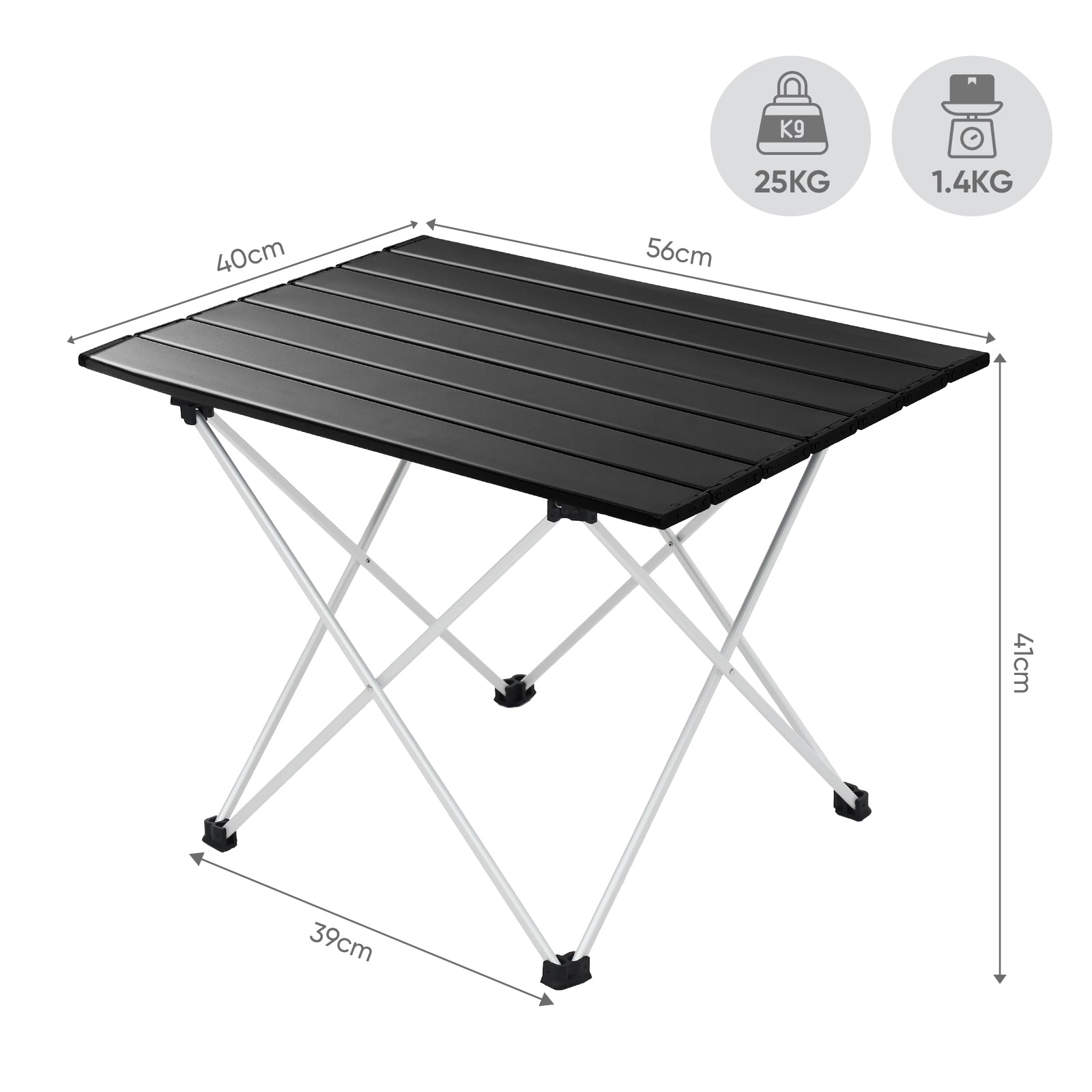 Sunula Klappbarer Campingtisch, Ultraleicht 1,7 kg, 30 kg Tragkraft, Wasserdicht, Rutschfest, 3 Größen, Einfach zu Montieren, Für Camping, Picknick, Garten, Outdoor Sekey