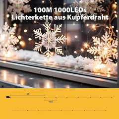 Salcar 100 m LED Micro Lichterkette, 1000 LEDs, 31V GS zertifizierte Stromversorgung Sekey