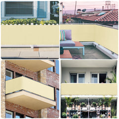 Sekey Balkon Sichtschutz Beige – Balkonabdeckung blickdicht, Wind- & UV-Schutz, 100% Privatsphäre mit Ösen, Nylon-Kabelbinder & Kordel