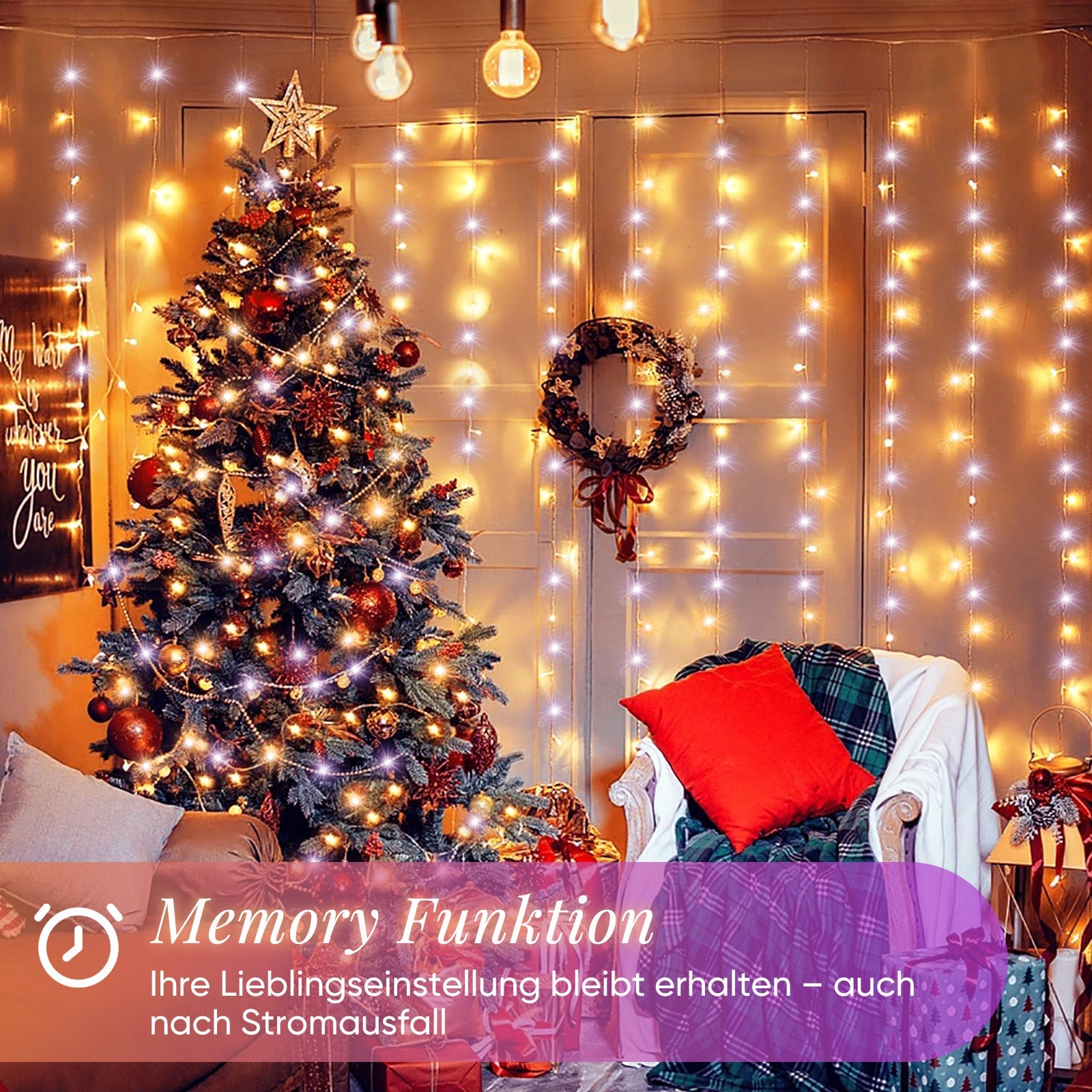Salcar LED Lichterkette Außen, Warmweiß & Kaltweiß, 14 Modi, Timer & Memory, IP44 Wasserdicht, Weihnachtsbeleuchtung für Garten, Balkon, Party, Hochzeit Salcar