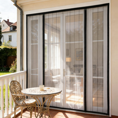 Sekey Insektenschutz Tür Magnet ohne Bohren – Fliegengitter Doppeltür für Balkon- & Terrassentür, 158×206 / 188×206 / 200×240 cm, Mückenschutz für Schiebetür