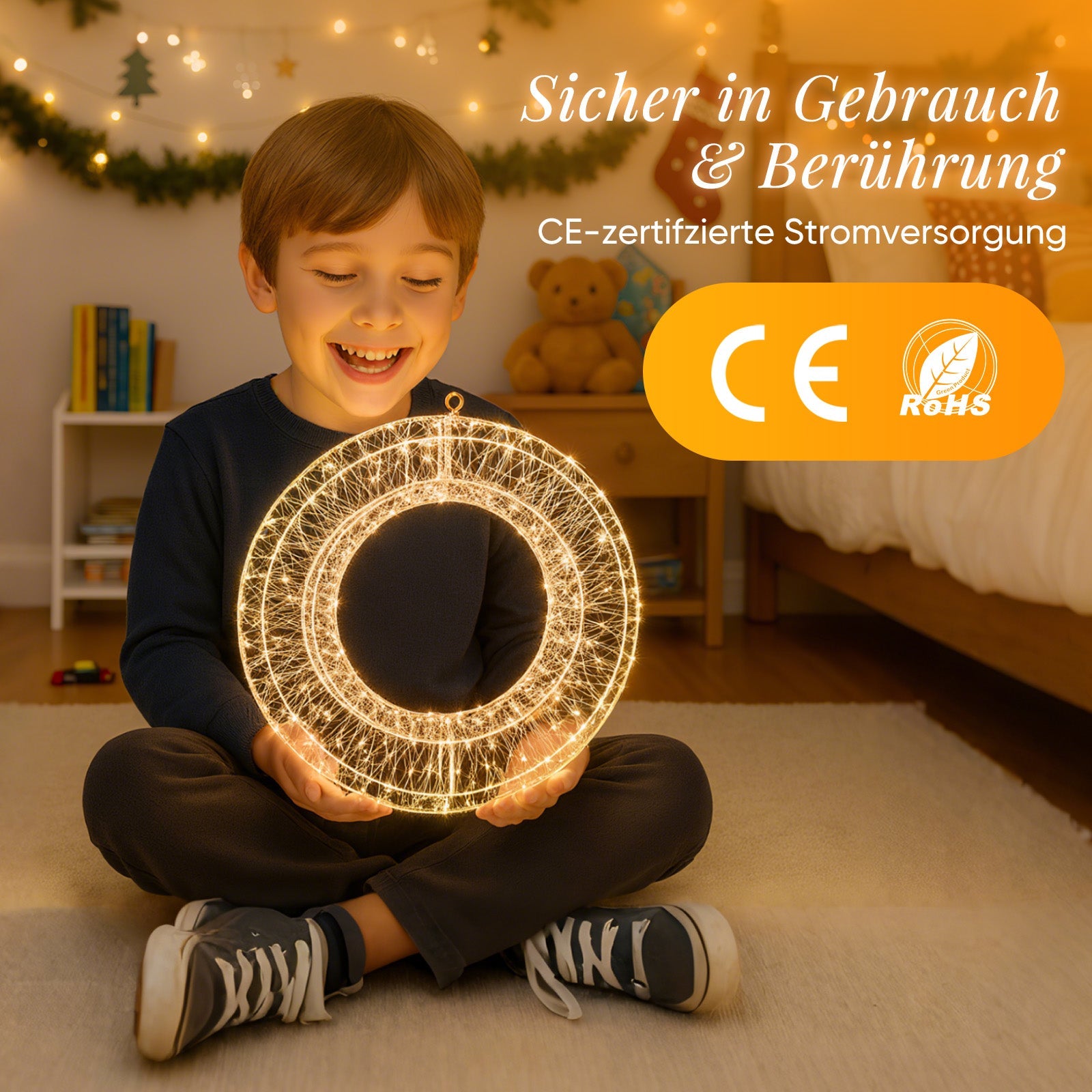 Salcar LED Lichtkranz Ø45 & Ø55 cm, 720 LEDs, Hängekranz, Weihnachtsdeko Fenster & Tür, 8 Modi, Timer & Memory, IP44 Wasserdicht, Innen & Außen, Warmweiß Salcar