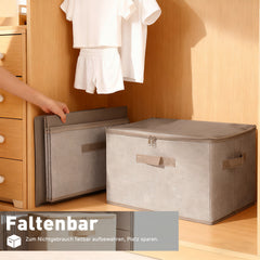 Sekey Aufbewahrungsboxen 3er Set mit Deckel | Stoffboxen 40 × 30 × 25 cm formstabil, faltbar & vielseitig einsetzbar