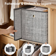 Sekey Aufbewahrungsboxen 6er Set Faltbare Stoffboxen 30 × 30 × 30 cm, stabil & vielseitig für Regale und Schränke