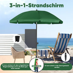 Sekey 180 cm Strandschirm mit Schutzhülle und Bodenhülse, Sonnenschutz UV50+