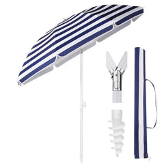 Sekey 160 cm Strandschirm mit Schutzhülle und Bodenhülse, Sonnenschutz UV50+