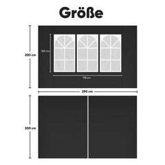 Sekey 3×3m Seitenwand für Pavillon, 2er Set, mit Reißverschlussv und Fenster Sekey