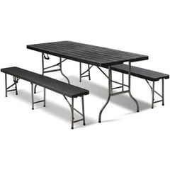 Sekey 3-teilig 180 cm Biertischgarnitur Set, 2 Bierbänke und Biertisch Sekey