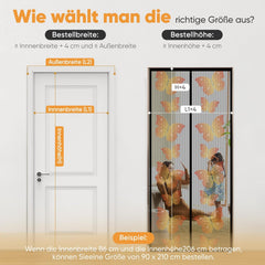 Sekey Fliegengitter Balkontür – Magnetischer Insektenschutz ohne Bohren, reißfest & wetterfest, lichtdurchlässig, mit extra starken Magneten & 4 cm Klettband – Schwarz