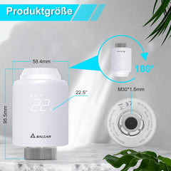 Salcar Smartes Heizkörperthermostat WLAN TRV603 – ohne Gateway, programmierbar, kompatibel mit Alexa & Google Assistant, Tuya Smart