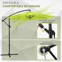 Sekey 300 cm cantilever umbrella, sun protection UV50+