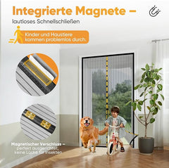 Sekey Fliegengitter Tür, Magnetisch, Reißfest, Ohne Bohren, Lichtdurchlässiger Insektenschutz mit 4 cm Klettband, Wetterfest & Langlebig, Schwarz SEKEYMALL