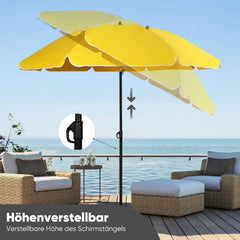 Sekey Sonnenschirm Ø180 cm mit UPF50+ – windstabiler Strand- & Balkonschirm mit Neigefunktion, wasserdicht, inkl. Schutzhülle, GRS-recycelter Bezug
