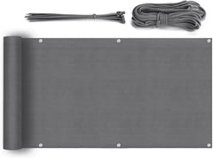 Sekey Balkon Sichtschutz, HDPE 220 g/m², halbtransparent, wind- und UV-beständig, wetterfest, mit Ösen, Nylon-Kabelbindern und Kordel, anthrazit