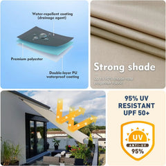 Sekey Sonnensegel mit Kit PES Sonnenschutzsegel Wasserdicht Sekey