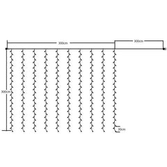 Salcar 3 x 3 m LED Lichtervorhang, 300 LEDs, 31V GS-zertifizierte Stromversorgung Salcar