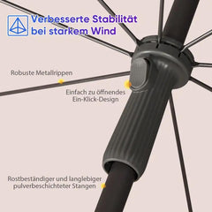 Sekey 200 cm Sonnenschirm mit Schutzhülle, Sonnenschutz UV50+ Sekey