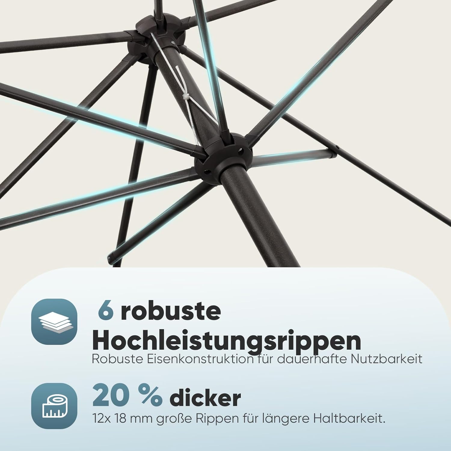 Salcar Sonnenschirm Ø 2,7 m – Kurbelschirm mit Knickgelenk, UPF 50+, UV-Schutz & wasserabweisend, GRS-zertifiziertes Polyester, für Garten, Terrasse & Balkon Sekey