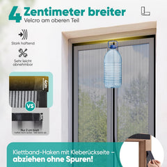 Sekey Magnetisches Fliegengitter für Balkontür – Ohne Bohren, Katzensicher & Reißfest, Insektenschutz mit Klettverschluss & Extra Breitem Klebeband Sekey