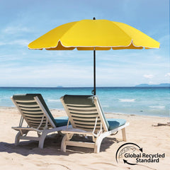 Sekey Sonnenschirm Ø160 cm rund – Strand- & Balkonschirm mit Neigungswinkel & Höhenverstellung, inkl. Schutzhülle, 140 g/m² Polyester, für Garten, Terrasse & Strand
