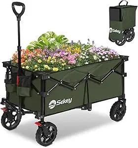 Sekey 120L /135 Faltbarer Bollerwagenmit Bremsen Handwagen Geländereifen Sekey
