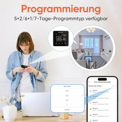 Salcar Smart WLAN Thermostat – Programmierbarer Raumthermostat für Wasser-Fußbodenheizung mit LCD-Display, kompatibel mit Alexa & Google Home SEKEYMALL