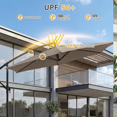 Sekey 300 cm cantilever umbrella, sun protection UV50+