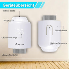 Salcar Smartes Heizkörperthermostat WLAN TRV603 – ohne Gateway, programmierbar, kompatibel mit Alexa & Google Assistant, Tuya Smart