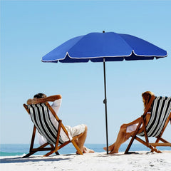 Sekey Sonnenschirm Ø180 cm mit UPF50+ – windstabiler Strand- & Balkonschirm mit Neigefunktion, wasserdicht, inkl. Schutzhülle, GRS-recycelter Bezug