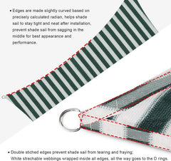 Sekey Sonnensegel HDPE Sonnenschutzsegel mit Seilen Sekey