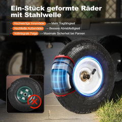 Sekey Bollerwagen Gartenwagen Serie Titan – 550 kg belastbar, 200L Transportkarre mit patentiertem Handgriff, 10-Zoll Vollgummi-Luftreifen, rostfrei & klappbar für Garten, Baustelle & Transport