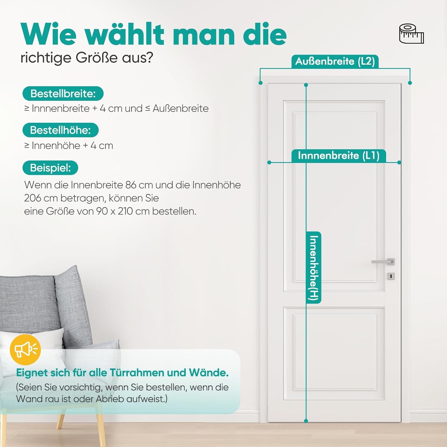 Sekey Magnetisches Fliegengitter für Balkontür – Ohne Bohren, Katzensicher & Reißfest, Insektenschutz mit Klettverschluss & Extra Breitem Klebeband Sekey