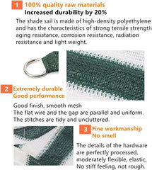 Sekey Sonnensegel HDPE Sonnenschutzsegel mit Seilen Sekey