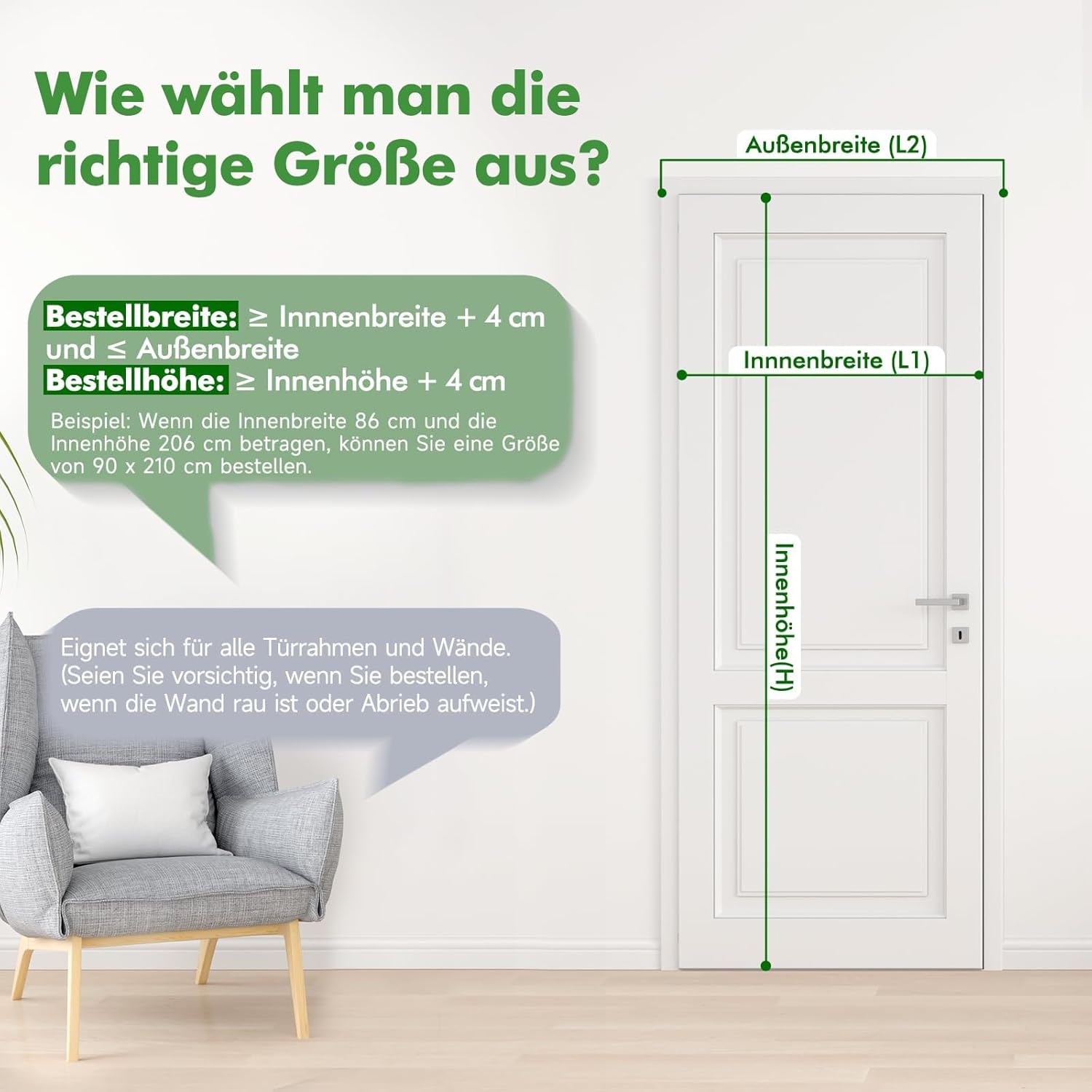Sekey Fliegengitter Tür, Zuschneidbar & Selbstklebend, Magnetverschluss ohne Bohren, Insektenschutz für Balkon-, Terrassen- & Zimmertüren, Grau Sekey