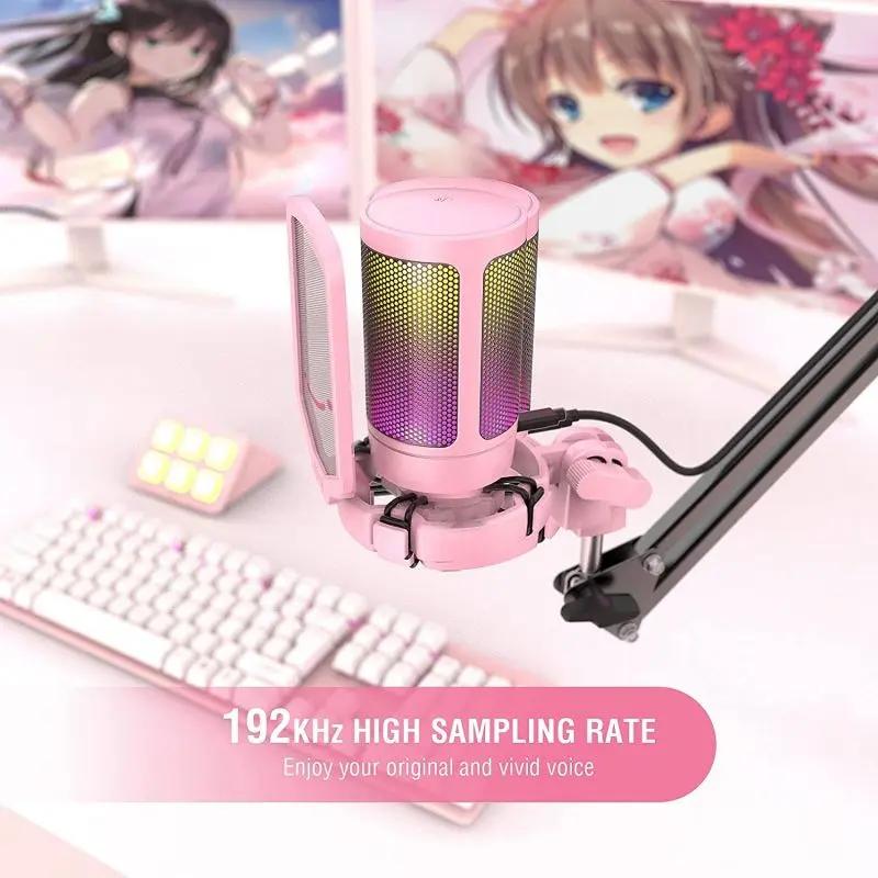 Fifine USB Kondensator Mikrofon mit Ständer und Stummschalttaste, A6V Sekey